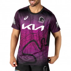 2024 Brisbane Broncos Mens Black Training Tee