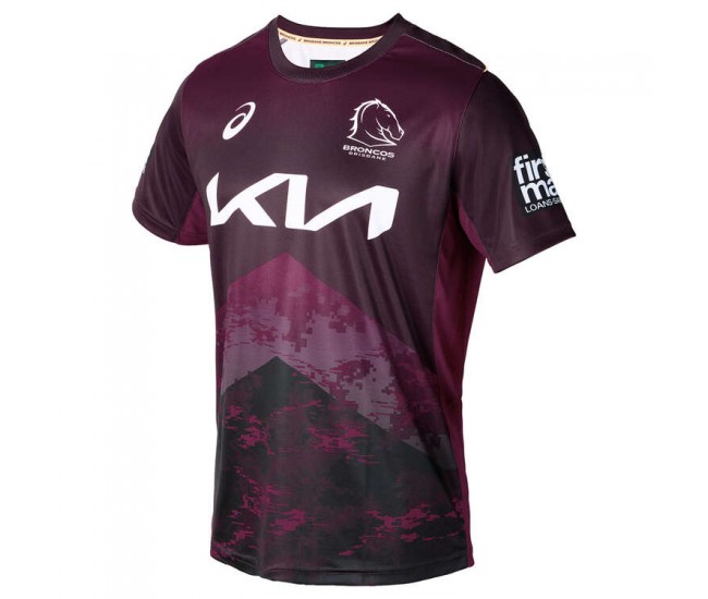 2024 Brisbane Broncos Mens Maroon Training Tee