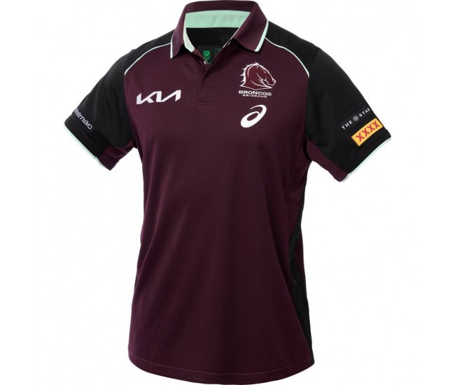 2025 Brisbane Broncos Mens Maroon Training Polo