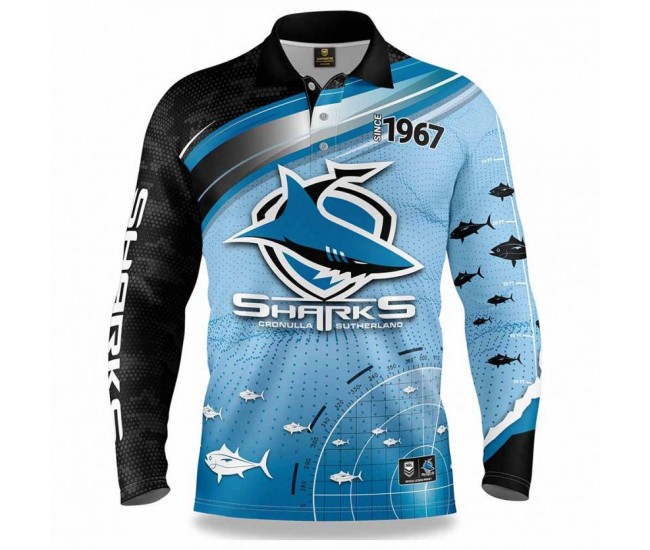 2022 Cronulla Sharks Mens Fishfinder Fishing Shirt