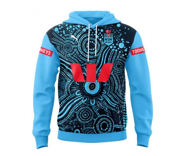 2024 NSW Blues State Of Origin Mens Indigenous Hoodie