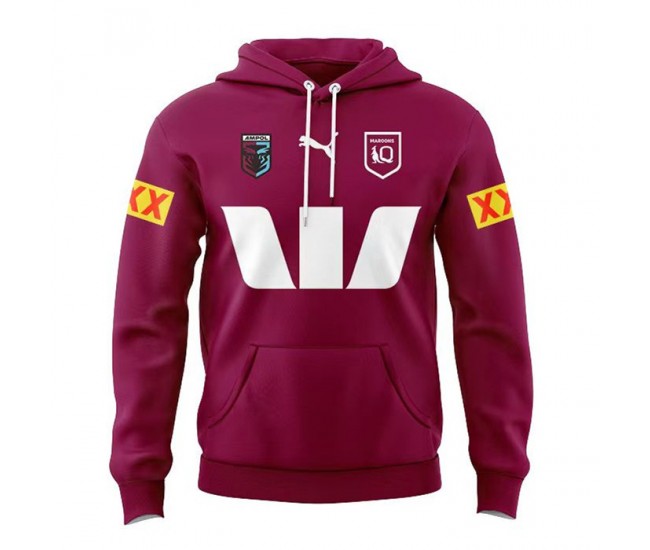 2024 QLD Maroons Mens Team Hoodie Red