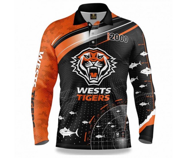 2022 Wests Tigers Mens Fishfinder Fishing Shirt