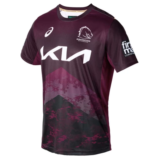 2024 Brisbane Broncos Mens Maroon Training Tee