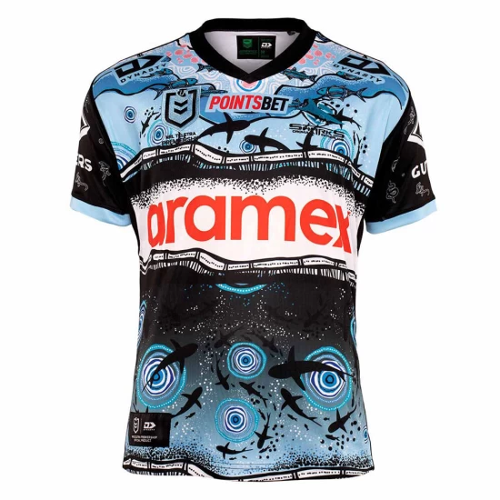 2022 Cronulla Sharks Mens Indigenous Jersey 2022 Cronulla Sharks Mens Indigenous Jersey
