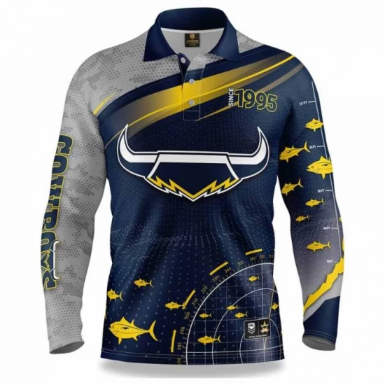 2022 North Queensland Cowboys Mens Fishfinder Fishing Shirt 2022 North Queensland Cowboys Mens Fishfinder Fishing Shirt