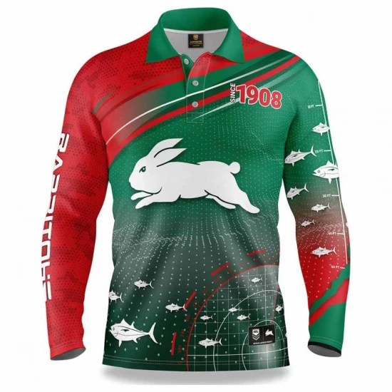 2022 South Sydney Rabbitohs Mens Fishfinder Fishing Shirt