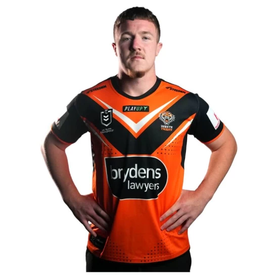 2023 Steeden Wests Tigers Men's Away Jersey 2023 Steeden Wests Tigers Men's Away Jersey